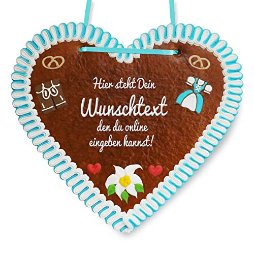 Individuelles 50cm Lebkuchenherz XXL inkl. Wunschtext - personalisiertes XXL Lebkuchenherz passend zum Oktoberfest von Lebkuchenwelt