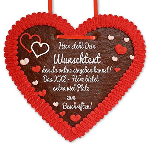 Individuelles 50cm Lebkuchenherz mit Text nach Wunsch - personalisiertes XXL Lebkuchenherz online konfigurieren - persönliches Geschenk - XL - Liebesbeweis Individuelles 50cm Lebkuchenherz mit Text nach Wunsch - personalisiertes XXL Lebkuchenherz online konfigurieren - persönliches Geschenk - XL - Liebesbeweis von Lebkuchenwelt