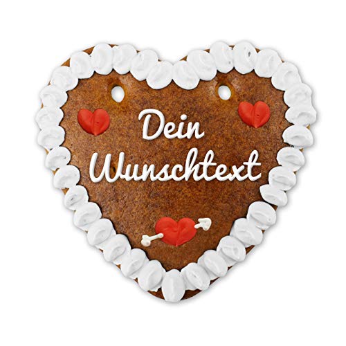 Individuelles Lebkuchenherz mit Wunschtext zur Hochzeit - mit süßen Herzchen - Lieblingsbild als Hochzeitsgeschenk - personalisiertes Lebkuchen Herz als Gastgeschenk von Lebkuchenwelt