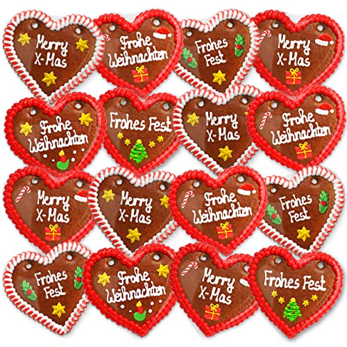 LEBKUCHEN WELT Lebkuchenherzen 20 Stück Weihnachtsgrüße 12cm Frohes Fest Frohe Weihnachten Merry X-Mas Gemischt - Original Weihnachts Lebkuchen Herzen frisch und günstig kaufen LEBKUCHEN WELT Lebkuchenherzen 20 Stück Weihnachtsgrüße 12cm Frohes Fest Frohe Weihnachten Merry X-Mas Gemischt - Original Weihnachts Lebkuchen Herzen frisch und günstig kaufen von Lebkuchenwelt