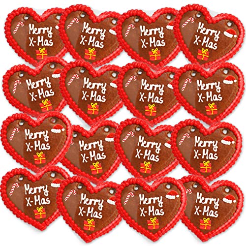 LEBKUCHEN WELT Lebkuchenherzen 8 Stück mit Merry X-Mas Sprüchen 12cm - Original Oktoberfestlebkuchenherzen & Weihnachts Lebkuchen Herzen frisch und günstig kaufen LEBKUCHEN WELT Lebkuchenherzen 8 Stück mit Merry X-Mas Sprüchen 12cm - Original Oktoberfestlebkuchenherzen & Weihnachts Lebkuchen Herzen frisch und günstig kaufen von Lebkuchenwelt