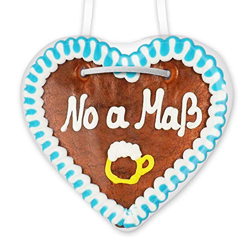 Lebkuchen Herz 12cm - No a Maß | Geschenkideen für Oktoberfest Motto Party Wiesn Herz Gast Geschenke & Dekoration für Oktoberfest Events Bierfest & Partys von LEBKUCHEN WELT von Lebkuchenwelt