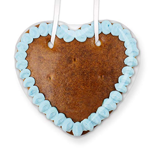 Lebkuchen Herz Rohlinge mit Rand, 50 Stück - Farbe: Blau - zum selbst Verzieren, 15cm von LEBKUCHEN WELT von Lebkuchenwelt