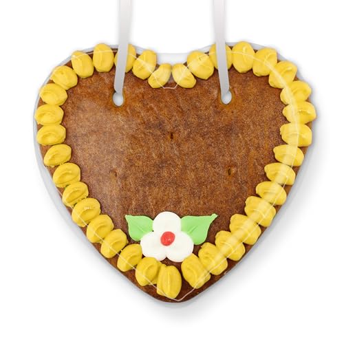 Lebkuchen Herz Rohlinge mit Rand und Deko, 50 Stück - Farbe: Gelb - zum selbst Beschriften, 15cm von LEBKUCHEN WELT Lebkuchen Herz Rohlinge mit Rand und Deko, 50 Stück - Farbe: Gelb - zum selbst Beschriften, 15cm von LEBKUCHEN WELT von Lebkuchenwelt