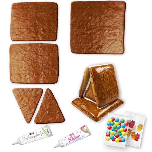 Lebkuchenwelt Lebkuchen Hexenhaus Bastelset mit Bastel-Anleitung ca. 9x8x9cm inkl. Zuckerguss Lebensmittelkleber Gummibärchen & Schokolinsen ca. 250g Lebkuchen Knusperhaus selbst bauen & verzieren Lebkuchenwelt Lebkuchen Hexenhaus Bastelset mit Bastel-Anleitung ca. 9x8x9cm inkl. Zuckerguss Lebensmittelkleber Gummibärchen & Schokolinsen ca. 250g Lebkuchen Knusperhaus selbst bauen & verzieren von Lebkuchenwelt