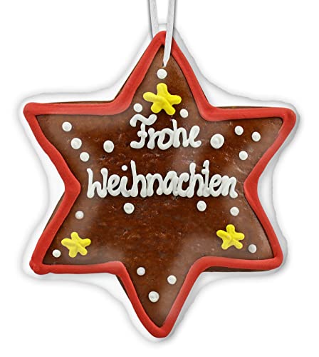 Lebkuchen Stern "Frohe Weihnachten" Weihnachtsstern als Weihnachtsgeschenk LEBKUCHEN WELT von Lebkuchenwelt