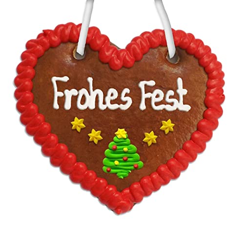 Lebkuchenherz 12cm - Frohes Fest - leckeres Geschenke für Weihnachten von Lebkuchenwelt