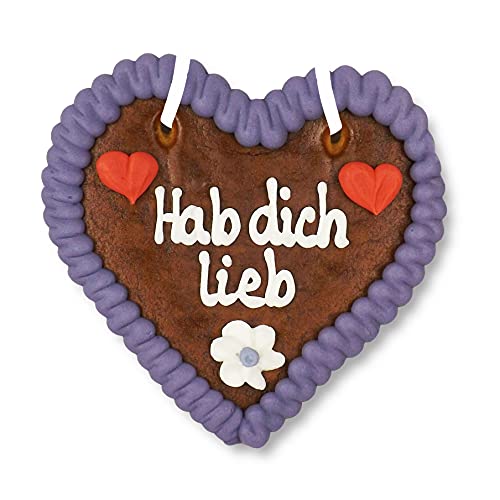 Lebkuchenherz 12cm - Hab dich lieb - Geschenk für den Freund oder die Freundin von Lebkuchenwelt