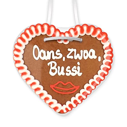 Lebkuchenherz 12cm - Oans, zwoa, Bussi Lebkuchenherz 12cm - Oans, zwoa, Bussi von Lebkuchenwelt