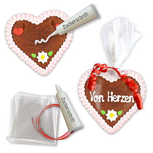 Lebkuchenherz 12cm - Selbst Beschriften Set - rosa-weißer Rand | Lebkuchenherzen ohne Beschriftung | Lebkuchen Rohlinge zum selber beschriften | Lebkuchen Herz mit eigenem Text von LEBKUCHEN MARKT Lebkuchenherz 12cm - Selbst Beschriften Set - rosa-weißer Rand | Lebkuchenherzen ohne Beschriftung | Lebkuchen Rohlinge zum selber beschriften | Lebkuchen Herz mit eigenem Text von LEBKUCHEN MARKT von Lebkuchenwelt