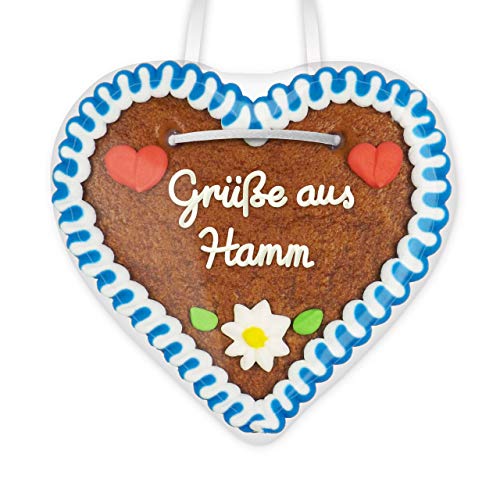 Lebkuchenherz 12cm mit Spruch - Grüße aus Hagen | Ideen für Give away & Geschenke zum Versenden | nette Grüße verschicken | Kleine Oktoberfest Lebkuchenherzen günstig kaufen von LEBKUCHEN WELT von Lebkuchenwelt