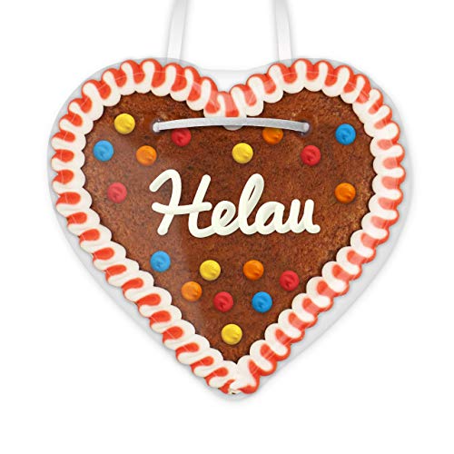 Lebkuchenherz 12cm mit Spruch - Helau | Lebkuchen Herz Deko für Karnveal & Fasching | Gastgeschenk für Faschingsparty & Karneval Event | Lebkuchenherzen günstig online bestellen von LEBKUCHEN WELT von Lebkuchenwelt