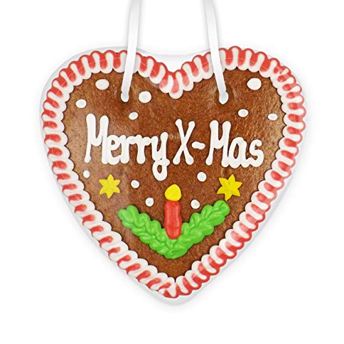 Lebkuchenherz 14 * 14 - "Merry X-Mas" - zu Weihnachten das perfekte Mitbringsel von Lebkuchenwelt