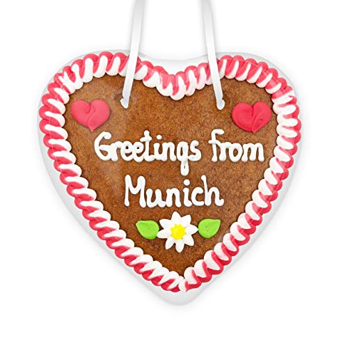 Lebkuchenherz 14cm - Greetings from Munich Lebkuchenherz 14cm - Greetings from Munich von Lebkuchenwelt
