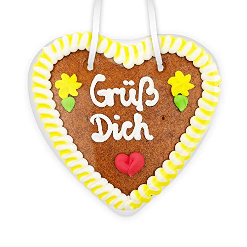 Lebkuchenherz - 14cm - Grüß Dich! von Lebkuchenwelt