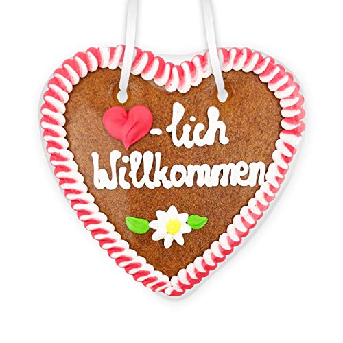 Lebkuchenherz - 14cm - Herzlich Willkommen von Lebkuchenwelt