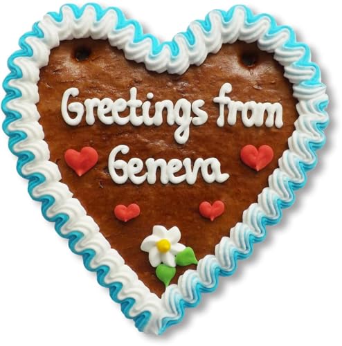 Lebkuchenherz 16cm mit Spruch - Greetings from Geneva | Geschenke & nette Grüße senden | International Grüße aus Genf verschicken | Lebkuchenherzen günstig kaufen von LEBKUCHEN WELT Lebkuchenherz 16cm mit Spruch - Greetings from Geneva | Geschenke & nette Grüße senden | International Grüße aus Genf verschicken | Lebkuchenherzen günstig kaufen von LEBKUCHEN WELT von Lebkuchenwelt