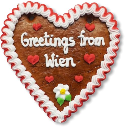 Lebkuchenherz 16cm mit Spruch - Greetings from Wien | Geschenke & nette Grüße senden | International Grüße aus Wien verschicken | Lebkuchen Herz günstig online bestellen von LEBKUCHEN WELT Lebkuchenherz 16cm mit Spruch - Greetings from Wien | Geschenke & nette Grüße senden | International Grüße aus Wien verschicken | Lebkuchen Herz günstig online bestellen von LEBKUCHEN WELT von Lebkuchenwelt