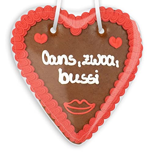 Lebkuchenherz - 18cm - Oans, zwoa, Bussi Lebkuchenherz - 18cm - Oans, zwoa, Bussi von Lebkuchenwelt