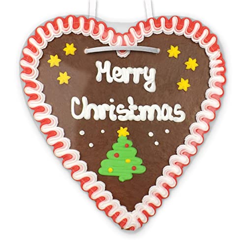 Merry Christmas Lebkuchenherz groß Kundenpräsent für Weihnachten, Give-away ? von Lebkuchenwelt