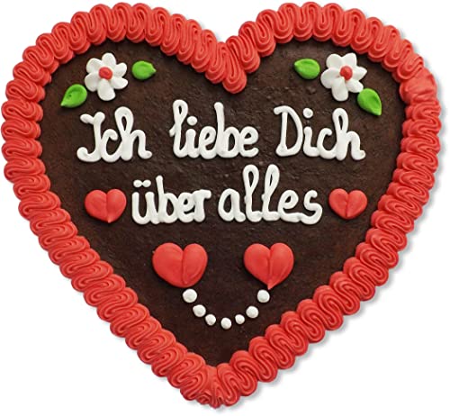 Lebkuchenherz - 23cm - Ich liebe Dich über alles- das perfekte Geschenk für Freund und Freundin zum Beweis der Liebe von Lebkuchenwelt