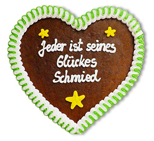 Lebkuchenherz 23cm mit Spruch - Jeder ist seines Glückes Schmied | Dekoherz mit Spruch | Schöne Wandsprüche | Sprichwörter & Sprüche für die Wand | Lebkuchenherzen günstig kaufen von LEBKUCHEN WELT Lebkuchenherz 23cm mit Spruch - Jeder ist seines Glückes Schmied | Dekoherz mit Spruch | Schöne Wandsprüche | Sprichwörter & Sprüche für die Wand | Lebkuchenherzen günstig kaufen von LEBKUCHEN WELT von Lebkuchenwelt