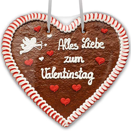 Lebkuchenherz 50cm mit Spruch - Alles Liebe zum Valentinstag | Valentinsgeschenke für sie & ihn | Riesen Lebkuchenherz mit Liebesbeweis Sprüche | Lebkuchen Herz bestellen von LEBKUCHEN WELT von Lebkuchenwelt