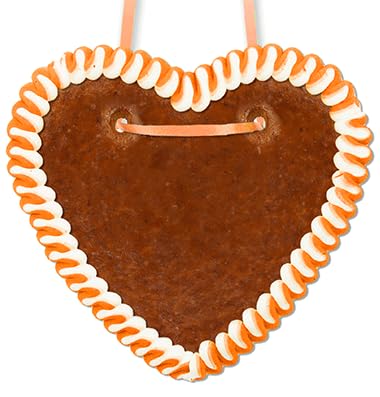Lebkuchenherz Rohling mit Rand,16 cm - Orange-Weiß Lebkuchenherz Rohling mit Rand,16 cm - Orange-Weiß von Lebkuchenwelt