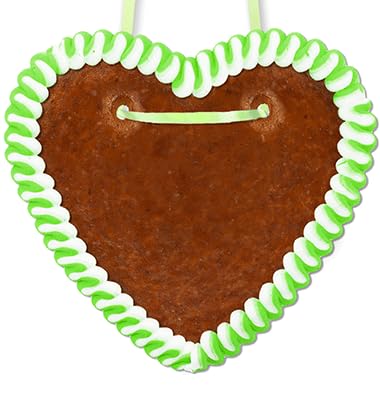 Lebkuchenherz Rohling - mit Rand - Grün-Weiß - 16cm selber beschriften (1x110g) von Lebkuchenwelt