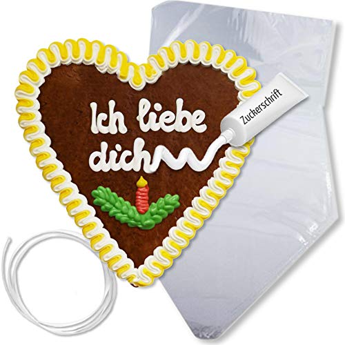 Lebkuchenherz Rohling selber Beschriften - Set mit weihnachtlicher Deko - weihnachtliche Geschenkeideen Bastelideen für Weihnachten schöne Wichtelgeschenke zum selber machen von LEBKUCHEN WELT von Lebkuchenwelt