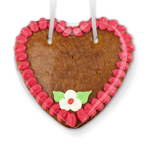 Lebkuchenherz Rohlinge mit Rand und Deko, 50 Stück - Farbe: Rosa-Pink - zum selbst Beschriften, 15cm von LEBKUCHEN WELT von Lebkuchenwelt