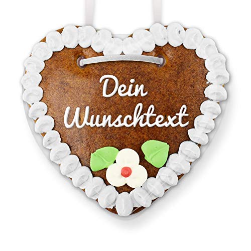 Lebkuchenherz individuell mit Wunschtext - Farbe: Weiß - zum selbst Beschriften mit Wunschtext, 15cm von Lebkuchenwelt