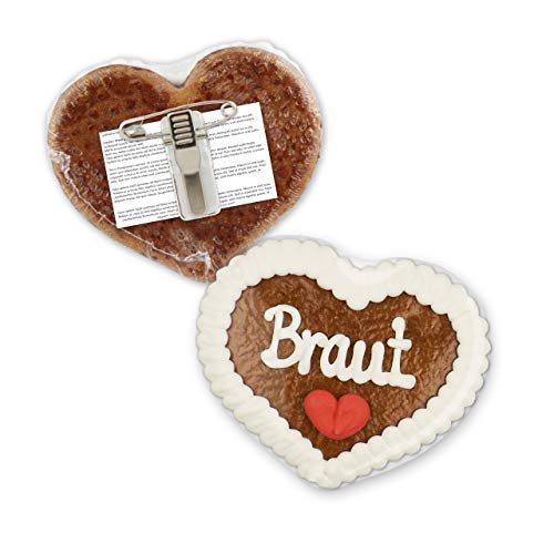Lebkuchenherz mit Anstecker - Braut - 8x8cm | Herz Anstecker für Hochzeit | JGA Buttons & Anstecker | Jungesellinnenabschied Ideen für Frauen | Ideen für Hochzeit & JGA von LEBKUCHEN WELT Lebkuchenherz mit Anstecker - Braut - 8x8cm | Herz Anstecker für Hochzeit | JGA Buttons & Anstecker | Jungesellinnenabschied Ideen für Frauen | Ideen für Hochzeit & JGA von LEBKUCHEN WELT von Lebkuchenwelt