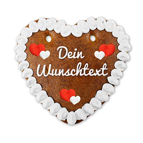 Lebkuchenherz zur Hochzeit individuell mit Wunschtext online gestalten - süßes Geschenk für das Brautpaar - für Sie & Ihn - essbarer Bilderrahmen als HERZ-liches Gastgeschenk von Lebkuchenwelt