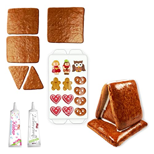 Lebkuchenwelt Lebkuchen Hexenhaus Bastelset mit Bastel-Anleitung ca. 9x8x9cm inkl. Zuckerfiguren Zuckerguss-Tube & Lebensmittelkleber ca. 250g Lebkuchenhaus Bausatz Knusper-Haus Lebkuchenwelt Lebkuchen Hexenhaus Bastelset mit Bastel-Anleitung ca. 9x8x9cm inkl. Zuckerfiguren Zuckerguss-Tube & Lebensmittelkleber ca. 250g Lebkuchenhaus Bausatz Knusper-Haus von Lebkuchenwelt