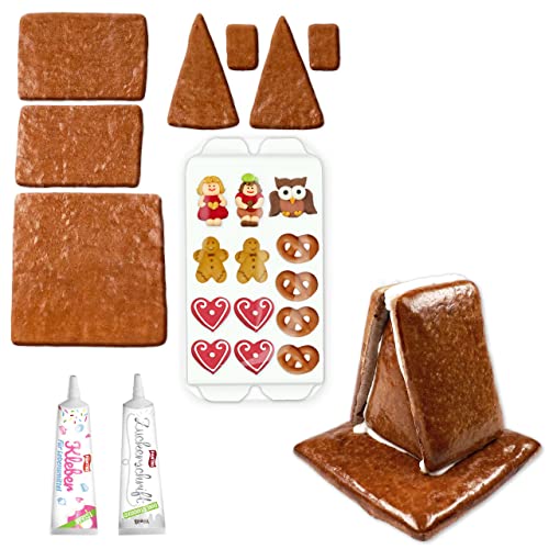 Lebkuchenwelt Lebkuchenhaus Bastelset mit Bastel-Anleitung ca. 12x11x13cm inkl. Zuckerfiguren Zuckerguss-Tube & Lebensmittelkleber ca. 300g Lebkuchen Hexenhaus Bausatz Knusperhaus Lebkuchenwelt Lebkuchenhaus Bastelset mit Bastel-Anleitung ca. 12x11x13cm inkl. Zuckerfiguren Zuckerguss-Tube & Lebensmittelkleber ca. 300g Lebkuchen Hexenhaus Bausatz Knusperhaus von Lebkuchenwelt