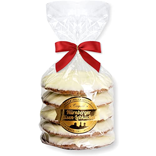 Nürnberger Elisen Lebkuchen Weiße Schokolade - 5 Stück - (1x400g) von Lebkuchenwelt