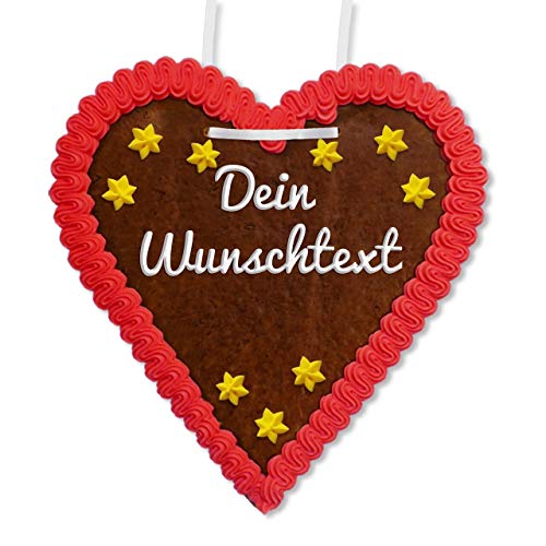 Personalisiertes Lebkuchenherz mit Wunschtext - Farbe: rot - Größe: ca. 21cm - eine individuelle Geschenk-Idee von Lebkuchenwelt