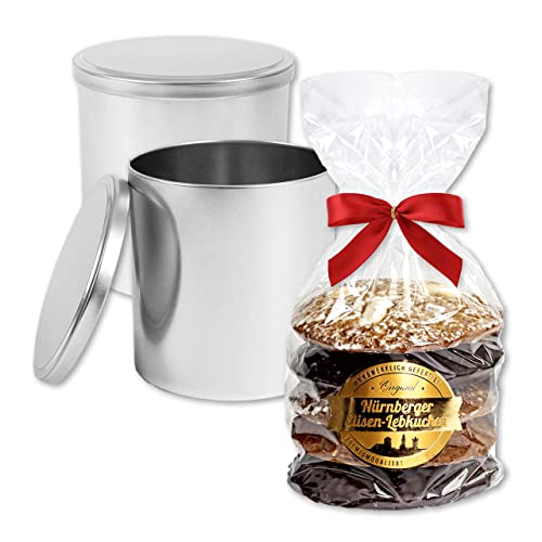 Weihnachtsdose Silbern gefüllt - 5 Elisenlebkuchen gemischt 400g - Lebkuchendose Geschenkedose weiss für Weihnachten & Winter Keksdose Plätzchendose Lebkuchenwelt Weihnachtsdose Silbern gefüllt - 5 Elisenlebkuchen gemischt 400g - Lebkuchendose Geschenkedose weiss für Weihnachten & Winter Keksdose Plätzchendose Lebkuchenwelt von Lebkuchenwelt
