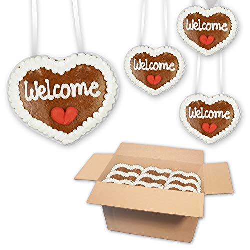 Welcome - Lebkuchenherz mit Spruch 8 x 8cm - 30 Stück/Karton Welcome - Lebkuchenherz mit Spruch 8 x 8cm - 30 Stück/Karton von Lebkuchenwelt