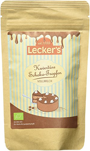 Lecker's Bio Kuvertüre Schoko-Tropfen vollmilch, (100 g) von Lecker's