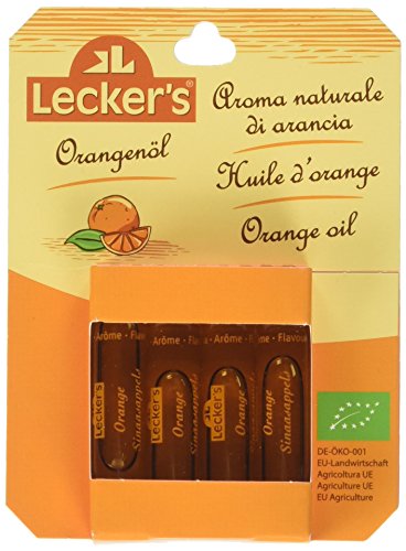 Lecker's Bio Orangenöl (naturreines Orangenaroma) 4 x 2 ml von Lecker's