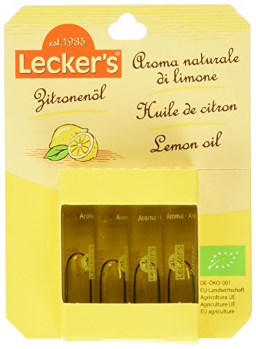 Lecker's Bio Zitronenöl (naturreines Zitronenaroma) 4 x 2 ml von ebaney