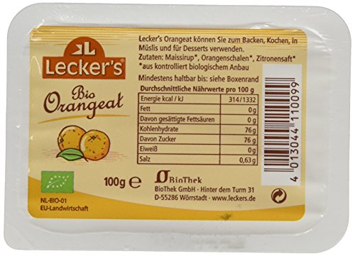 Lecker's Orangeat, (5X100 g) - Bio von Lecker's