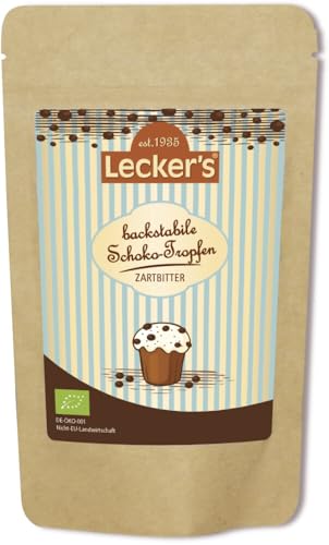 Lecker Bio Backstabile Schoko-Tropfen zartbitter (2 x 100 gr) von Lecker