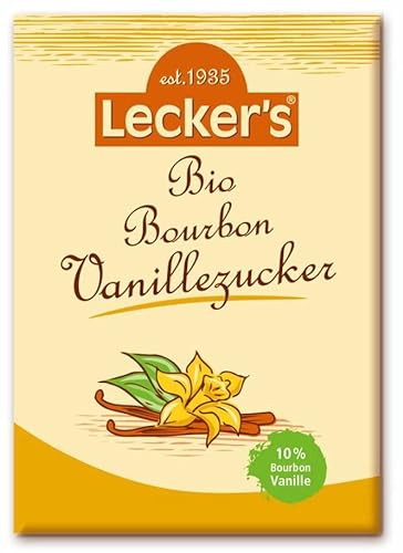 Lecker Bio Bourbon Vanillezucker mit 10% Vanille (6 x 16 gr) von Lecker