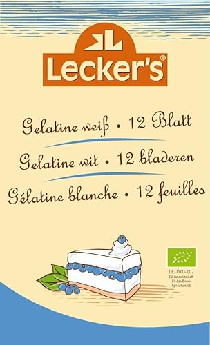 Lecker Bio Blattgelatine, 12 Blatt (6 x 20 gr) von Lecker