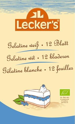 Lecker Bio Blattgelatine, 12 Blatt (6 x 20 gr) von Lecker