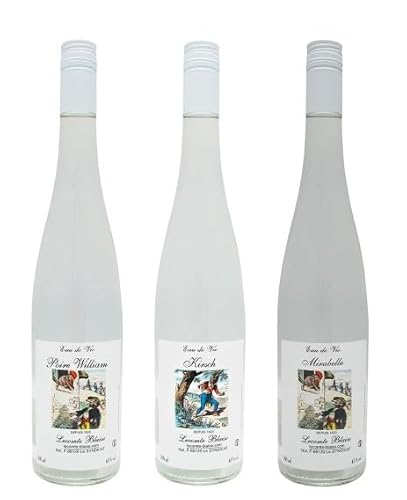 3x 0,7l - Lecomte Blaise - Eau de Vie - MIX-Paket - Kirsch/Williams/Mirabelle - Obstbrände - Elsass - Frankreich - 43,0% vol. von Lecomte Blaise