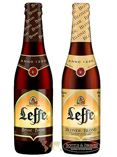 Leffe Biermix Belgian Bier 1 x 0,33 Liter hell und 1 x 0,33 Liter dunkel von Leffe